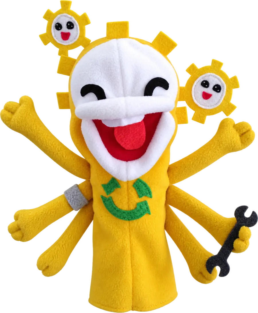 Handpuppen der Müllmonster